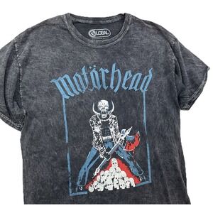 Motorhead Band T-Shirt Mens S Relaxed Black Mineral Wash Skulls Graphic Tee